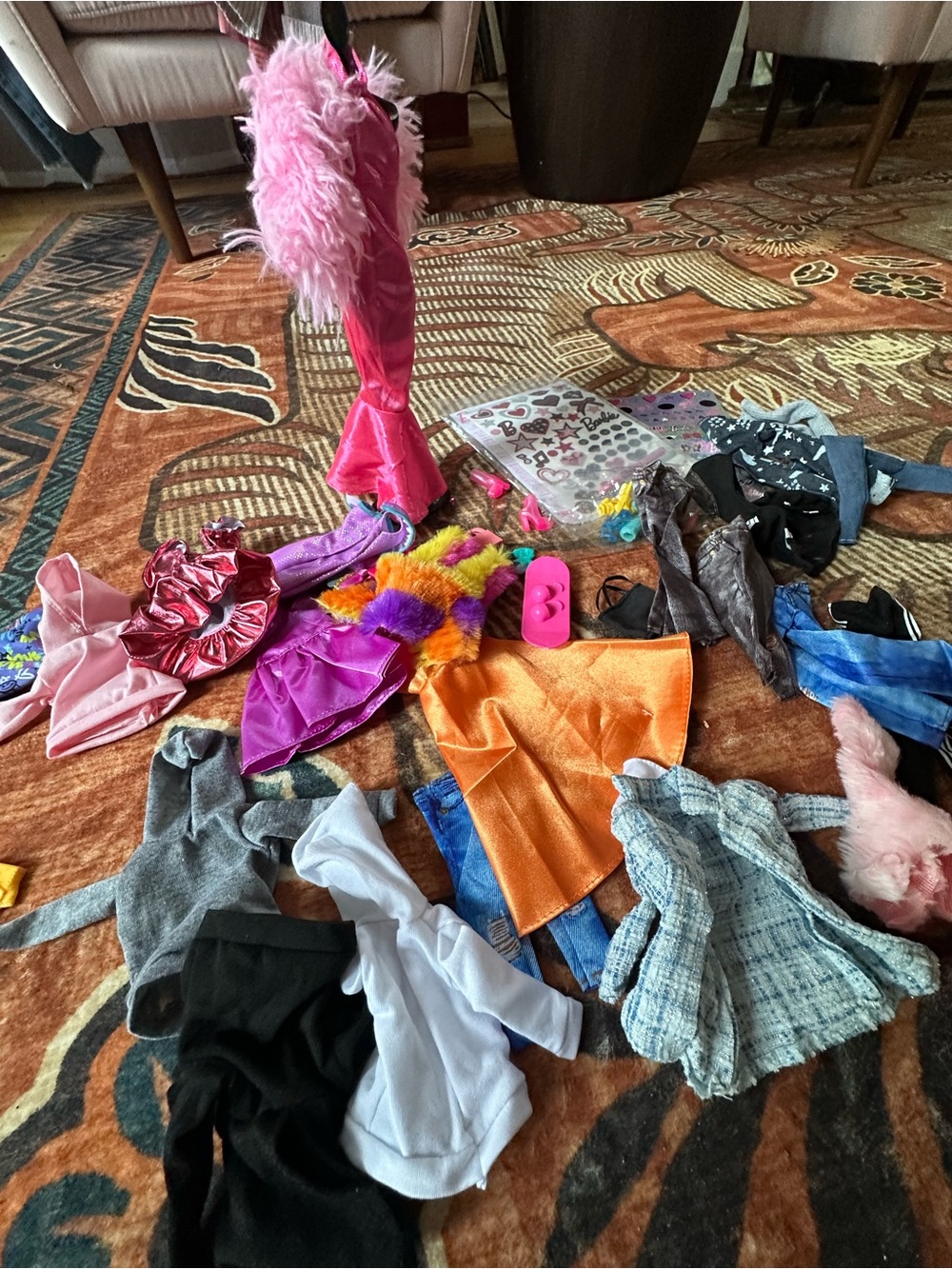 Barbie Dress-Up Outfit Bundle in Pink, Orange, Purple & Blue